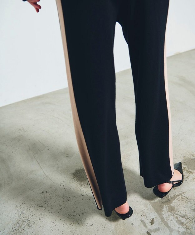 GRACE CONTINENTAL サイドラインニットパンツ ブラック