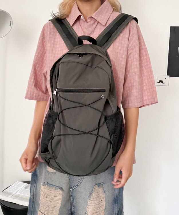 WEGO 【ユニセックス着用ITEM】コードデザインバックパック グレー