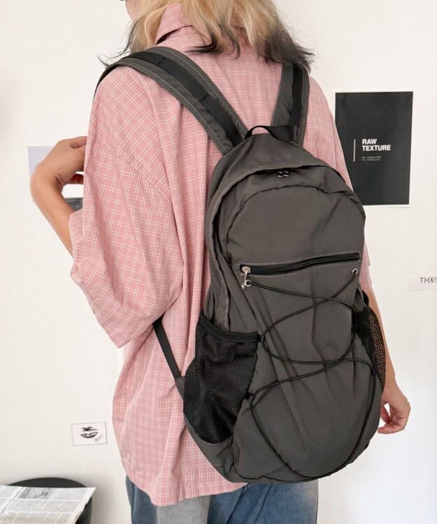 WEGO 【ユニセックス着用ITEM】コードデザインバックパック グレー