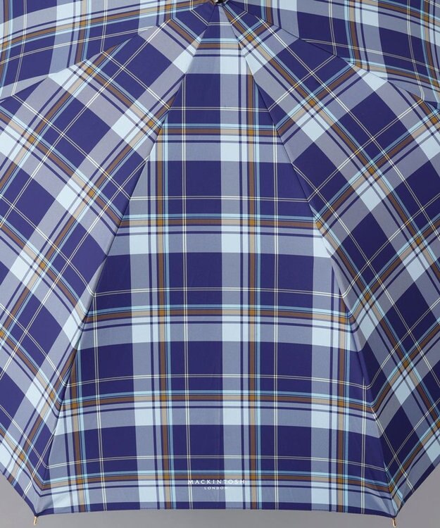 AURORA 【MACKINTOSH LONDON（マッキントッシュ ロンドン）】先染めチェック雨傘（長傘） ネイビー