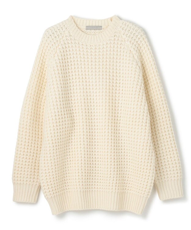 UNFILO MENS 【男女兼用】ウールポップコーン クルーネック ニット ホワイト