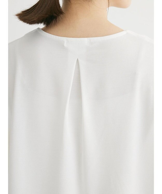 Green Parks バー付き７分袖ブラウソー Off White