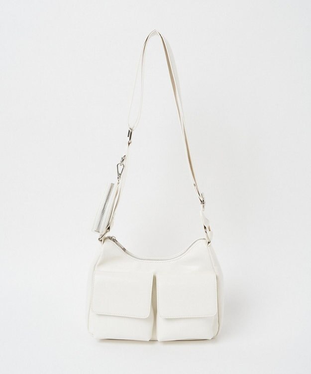 WEGO ポーチ付きポケットデザインショルダー ホワイト