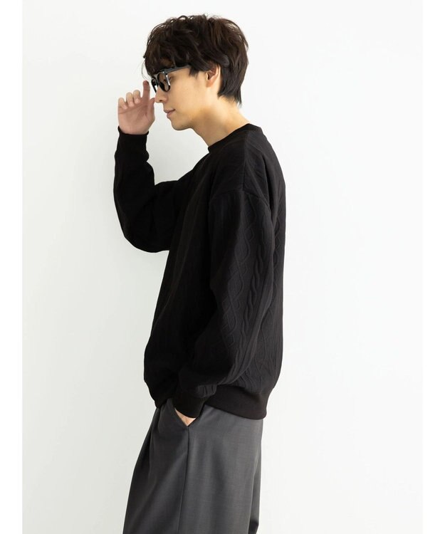 CRAFT STANDARD BOUTIQUE ケーブル柄カットプルオーバー1 Black