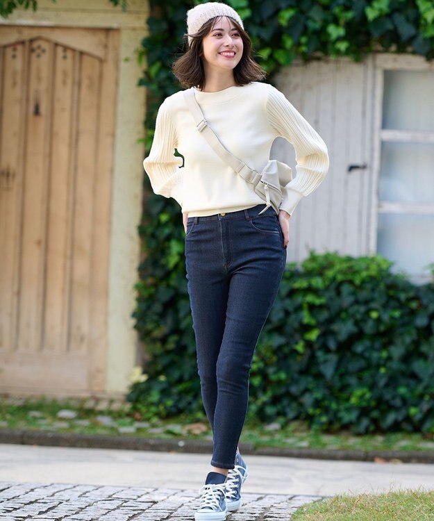 ANY SIS 【洗える】冬のシャルマン パフスリーブ ニット アイボリー