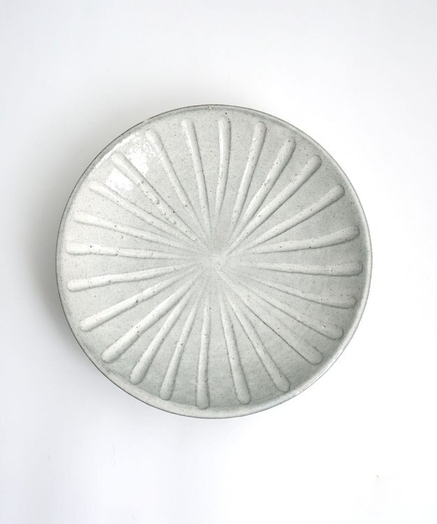 たち吉 【たち吉】粉引彫文中皿〈2枚〉美濃焼 キナリ