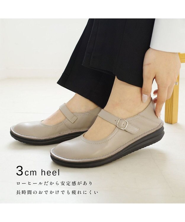 Pointer 本革 超軽量カジュアルシューズ ライトグレー