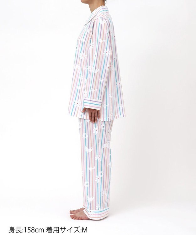 tsumori chisato SLEEP ツモリチサト パジャマ 長袖 長ズボン 綿100%(本体) サテン レディース UDX557 /ワコール アイボリー