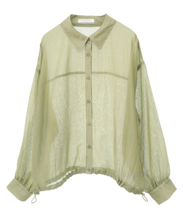 Green Parks 裾ドロストシアーシャツ Green