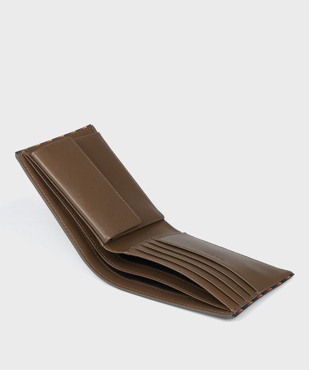 Paul Smith ブライトストライプトリムSS24 2つ折り財布 ブラウン