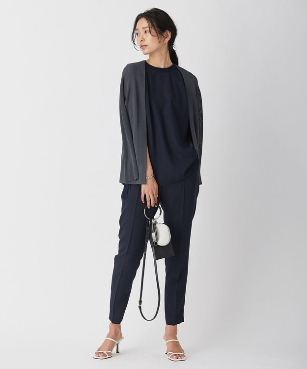 ICB L 【WEB限定カラーあり・洗える】コットンアセテートカーディガン ダルブルー系