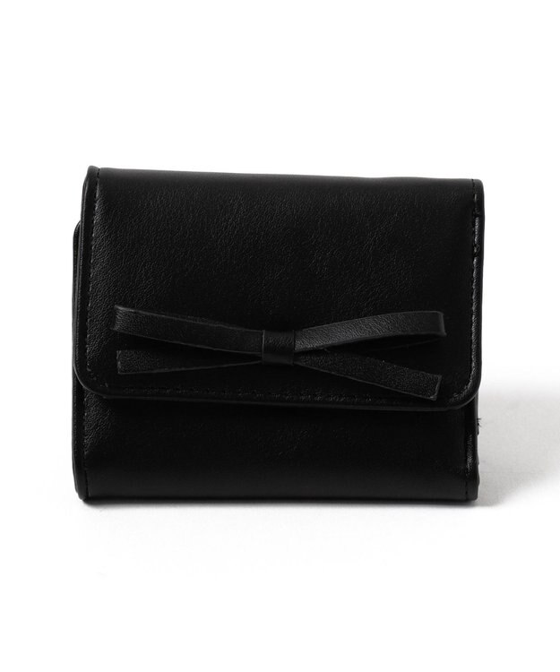 WEGO リボンフラップミニウォレット ブラック