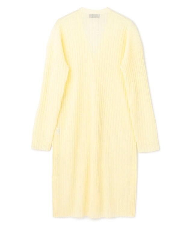 uncrave シアーニット リブロングカーディガン クリームイエロー