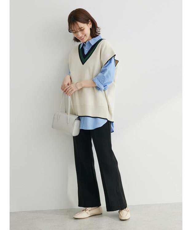 Green Parks チルデンニットベスト Off White