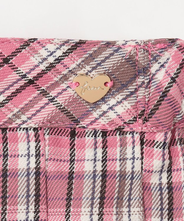ANY KIDS ラメチェックプリーツスカパン ピンク系