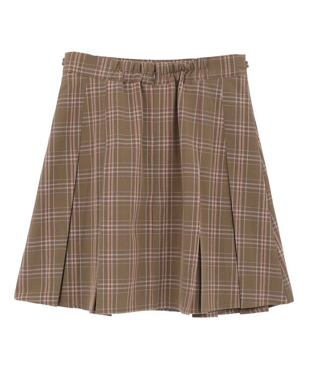earth music&ecology 【セットアップ可】ビット付きミニスカート Check Brown