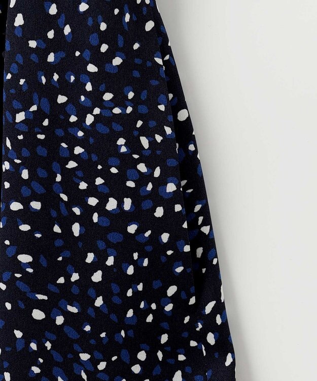 自由区 【XSサイズ～/洗える】フローイングドットプリント ワンピース ネイビー系5