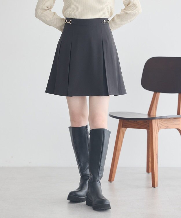 earth music&ecology 【セットアップ可】ビット付きミニスカート Black