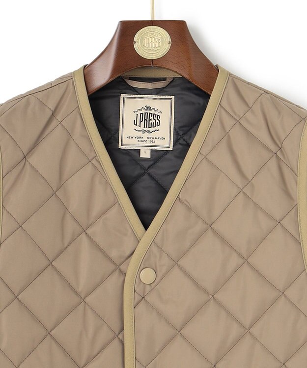 J.PRESS MEN メモリーツイルキルティングベスト ベージュ系