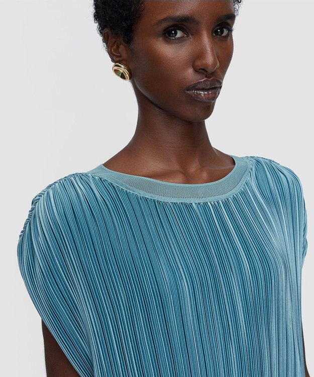 JOSEPH プリーツサテン　ブラウス Chambray