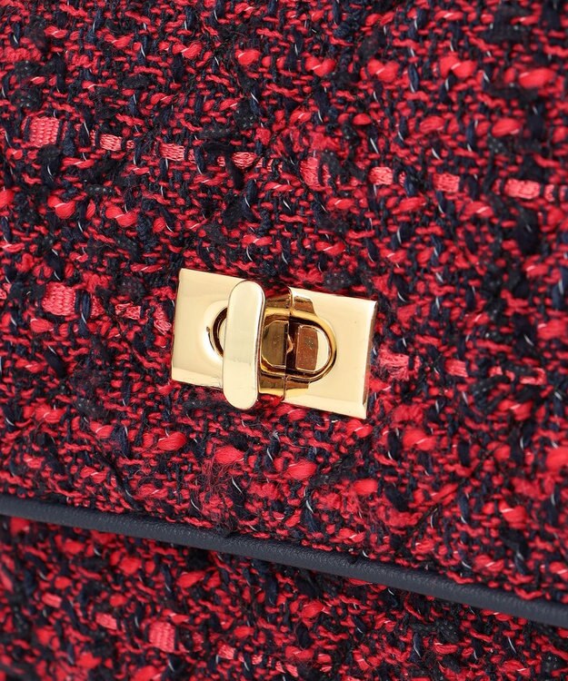 23区 GIOLICAツイード チェーンショルダーバッグ レッドミックス