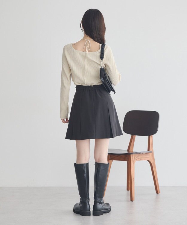 earth music&ecology 【セットアップ可】ビット付きミニスカート Black