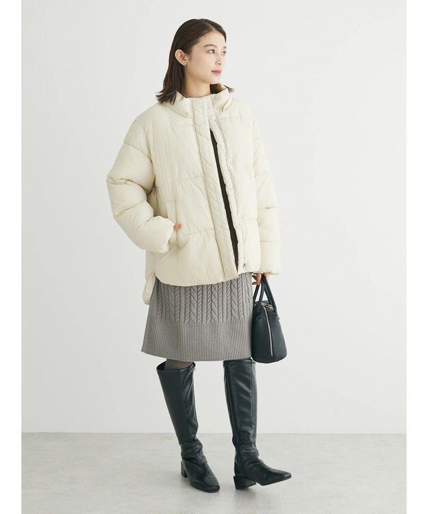 Green Parks ケーブルニットミニワンピース Gray