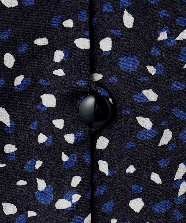 自由区 【XSサイズ～/洗える】フローイングドットプリント ワンピース ネイビー系5