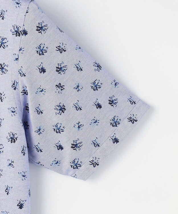 JOSEPH ABBOUD 【ジャージー素材・ストレッチ・イージーケア】コンパクトジャージープリント シャツ ブルー系5