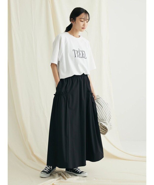 CRAFT STANDARD BOUTIQUE サイドフリルギャザースカート Black