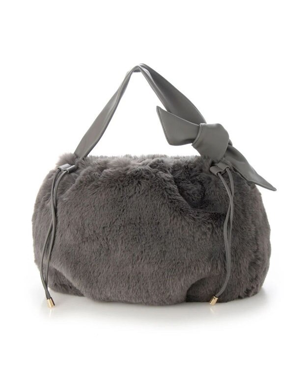 UNBILLION cachecache リボンハンドルエコファードロストバッグ グレー