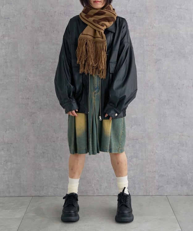 WEGO 【ユニセックス着用ITEM】ロゴマフラー ベージュ