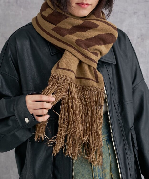 WEGO 【ユニセックス着用ITEM】ロゴマフラー ベージュ