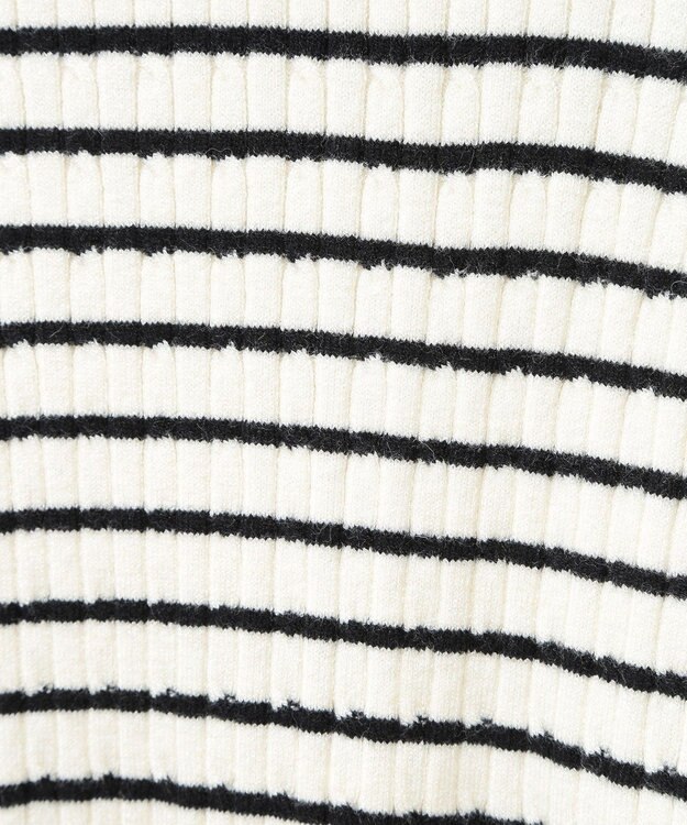 Green Parks プチケーブルクルーネックニットプルオーバー Border