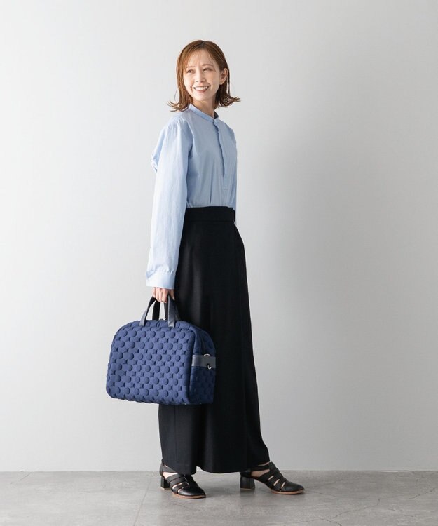 MIYABIYA 【撥水加工】La quoh with kirakaracho 南蛮七宝エンボスボンディング ボストン 瑠璃紺(ネイビー)