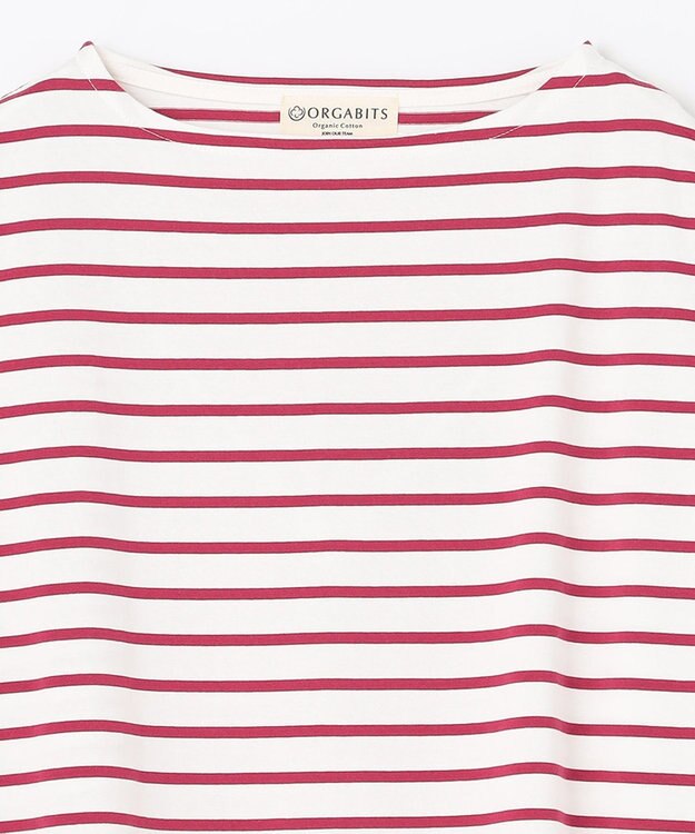 ANY オーガビッツ ボーダーカットソー マゼンタ