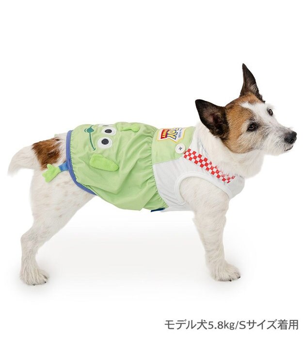 PET PARADISE ディズニー トイ・ストーリー エイリアン お顔 ポケットクール タンクトップ 小型犬 グリーン