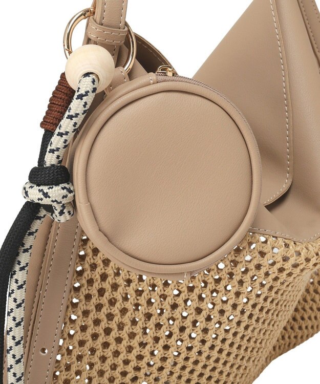 Green Parks 【２ＳＥＴ】ポーチチャーム付き雑材トートバッ Black