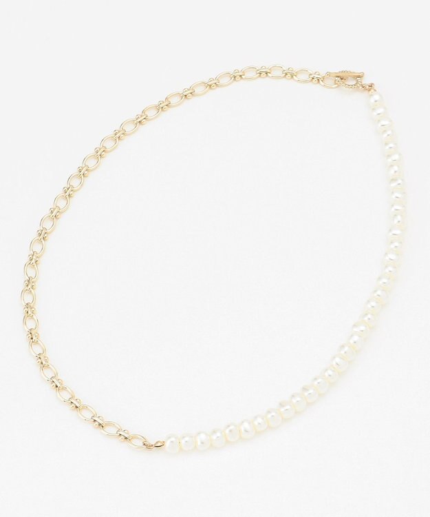 組曲 パールミックスチェーンネックレス ゴールド系