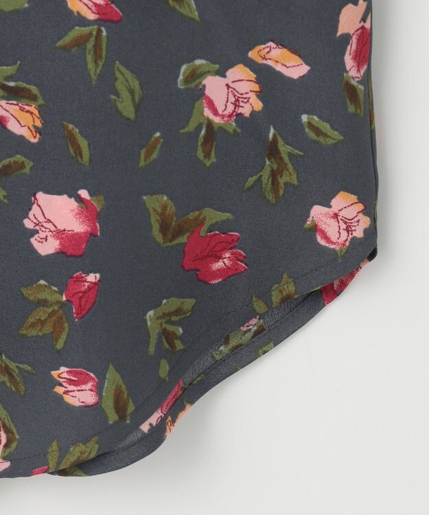 組曲 S カッティングローズプリント フリルブラウス ピンク系5