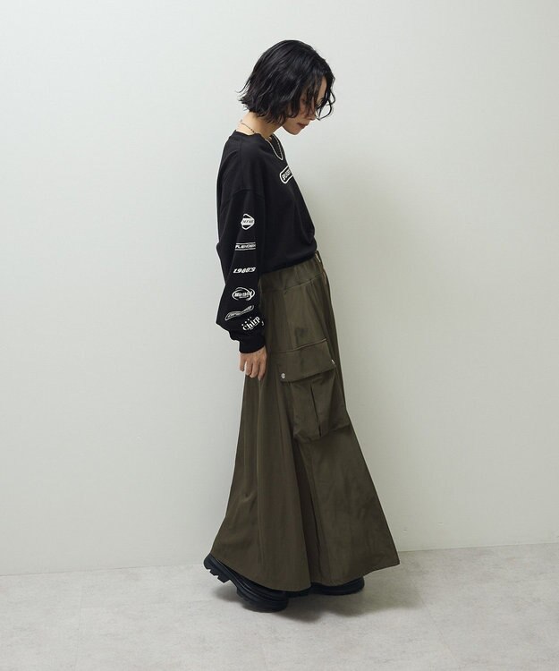 Green Parks ・ＳＵＧＡＲ　ＳＰＯＯＮ　ミリタリーフレアスカート Khaki