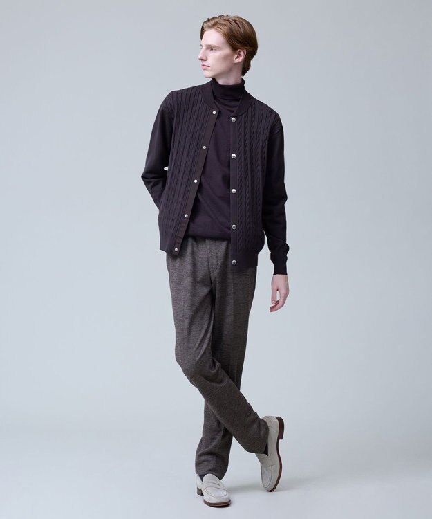 J.PRESS MEN 【セットアップ対応 / ストレッチ】SOFAニット ハイグレードジャージー スラックス ブラウン系8