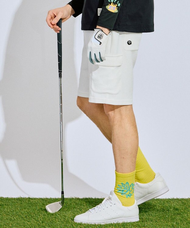 PW CIRCULUS 【GOLF OUT掲載アイテム】【MEN】ワッフルカーゴショーツ ゴルフ ホワイト系