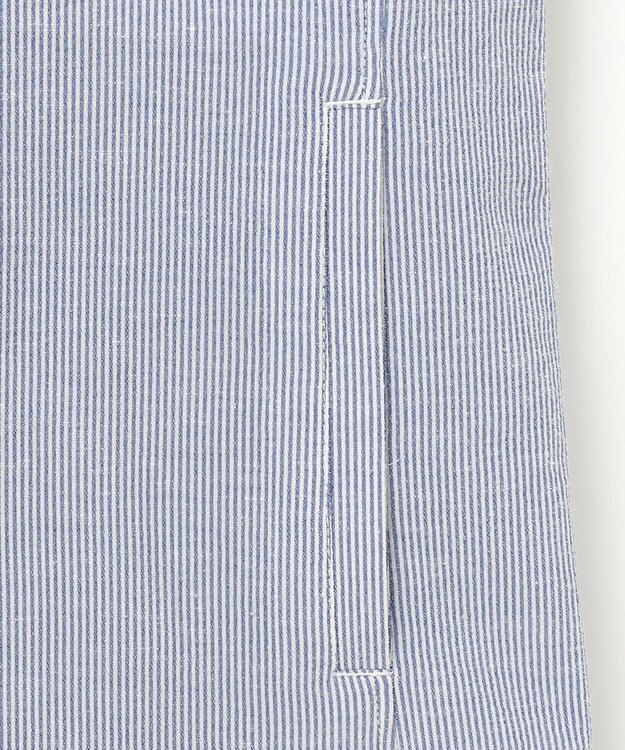 JOSEPH ABBOUD 【清涼・軽量・夏の軽羽織】クールサッカー ライトシャツ アウター ブルー系