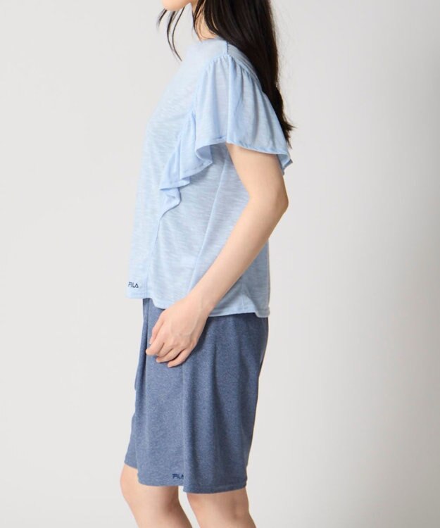 OP／FILA 【FILA】ドルマン袖フリルタンキニ4点セット水着 サックス