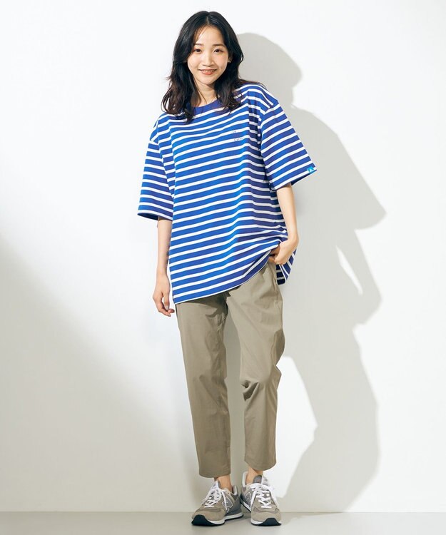 SHARE PARK MENS 【UNISEX】UVカット ボーダーロゴTシャツ ブルー