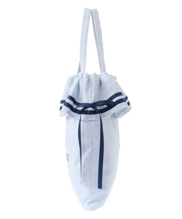 Maison de FLEUR ラインリボンジャカードトートバッグ Light Blue