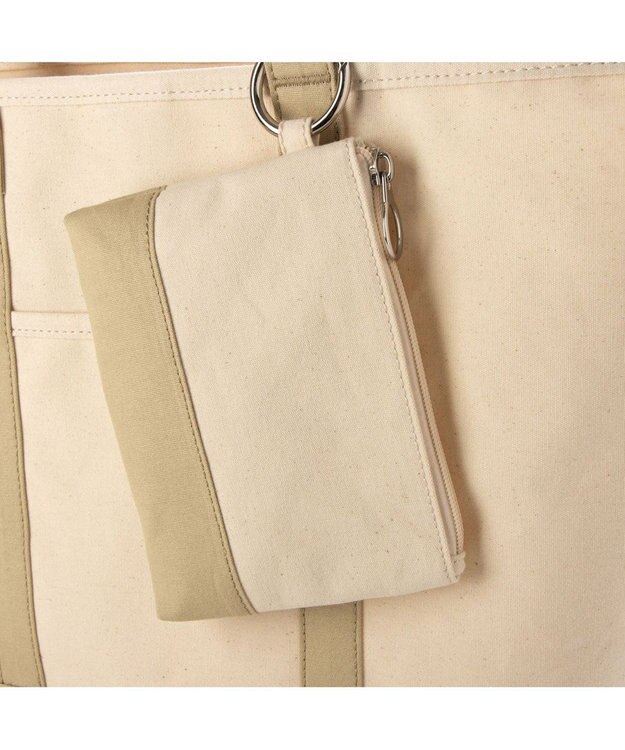 UNBILLION カシュカシュ cachecache / 裏コーディングキャンバスビッグトートバッグ アイボリーミックス