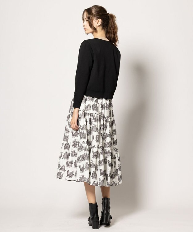 TOCCA 【洗える】GOOD MAGIC ニットジャケット風カーディガン ブラック×ベージュ