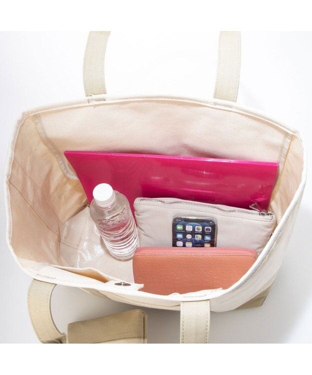 UNBILLION カシュカシュ cachecache / 裏コーディングキャンバスビッグトートバッグ アイボリーミックス